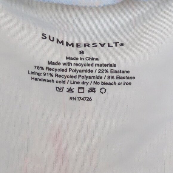 Summersalt One-Piece Women's Swimsuit 8 Abstract Pastel V-Neck Waist Tie Lined - Picture 13 of 16